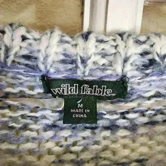 Wild Fable Women's Blue Comfy Cozy Crop Knit Chunky Fall Winter Sweater Medium - Picture 10 of 11